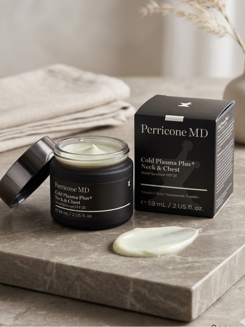 NIB •Perricone MD• 2oz/XL • Cold Plasma Plus+ Neck & Chest• SPF 25